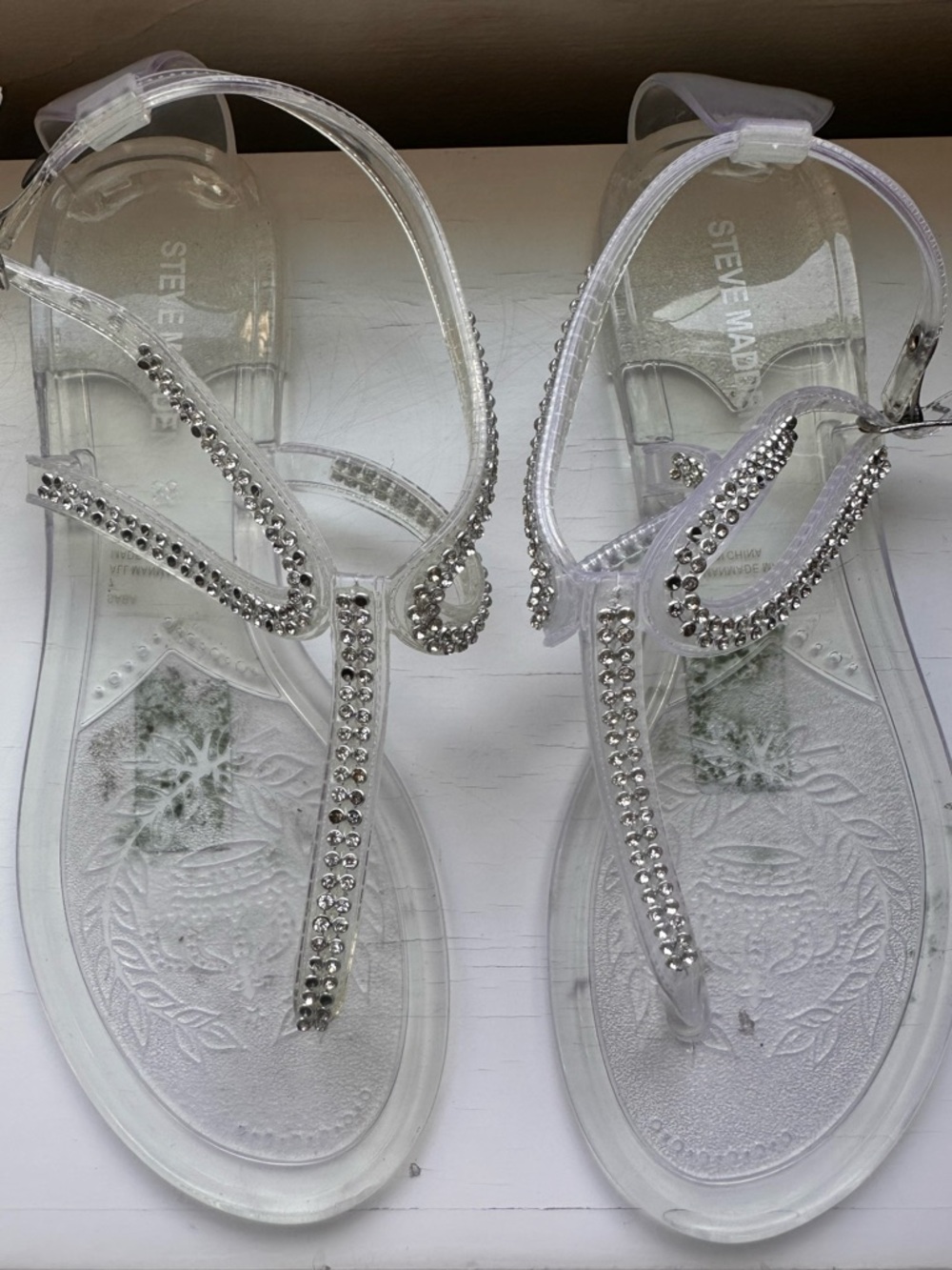 Steven Madden Saba jelly Rhinestone sandals size 7